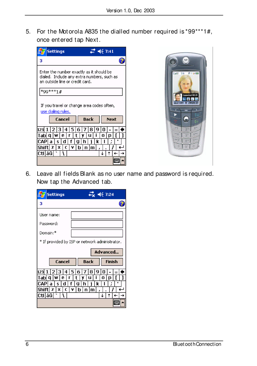 Motorola A835 manual Version 1.0, Dec 