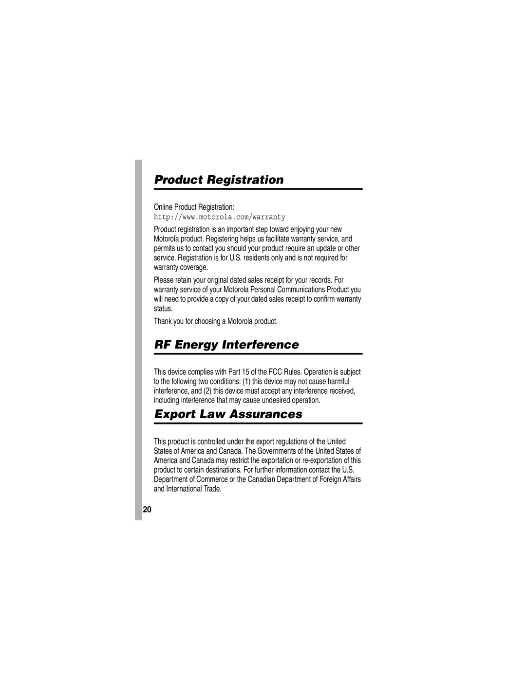 Motorola A840 manual Product Registration 