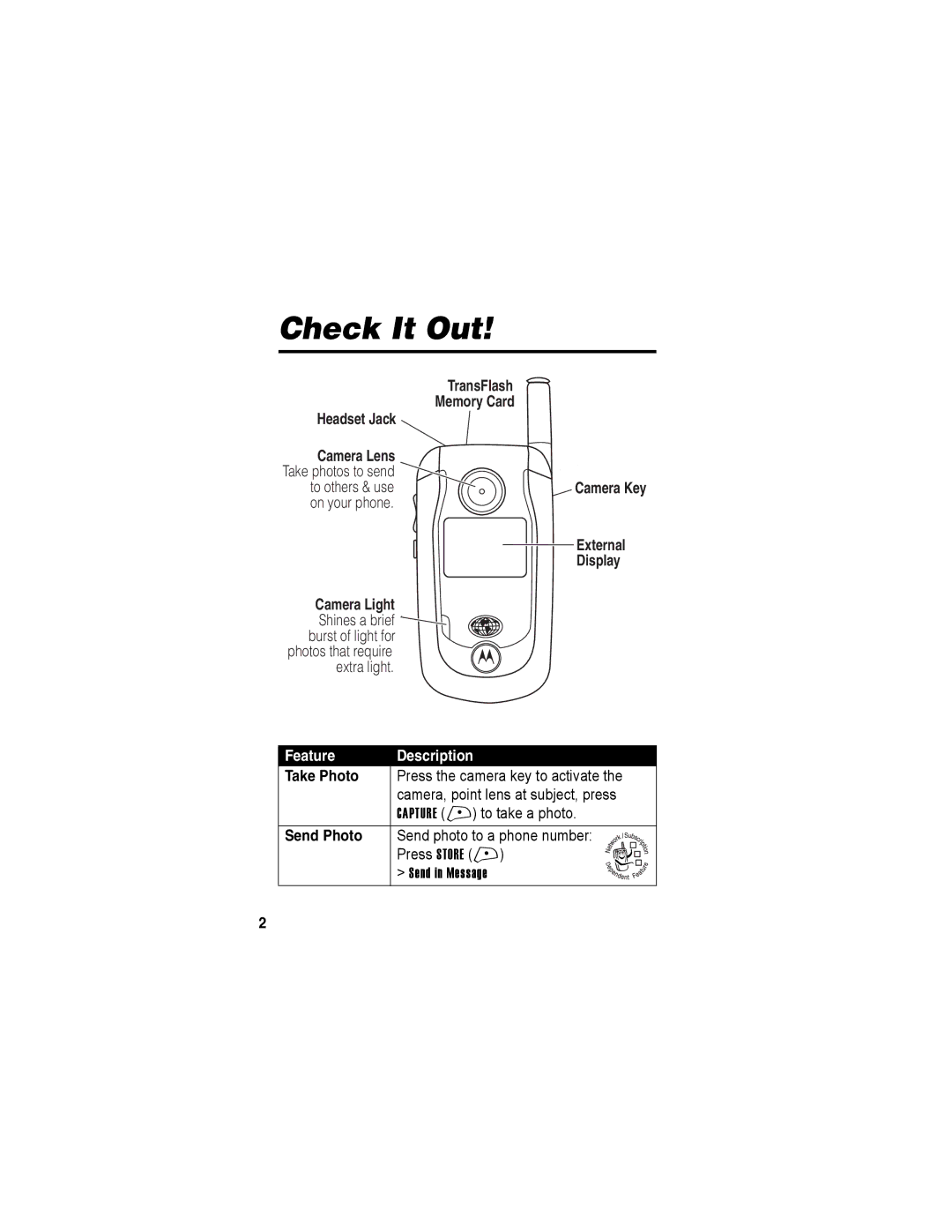 Motorola A840 manual Check It Out 