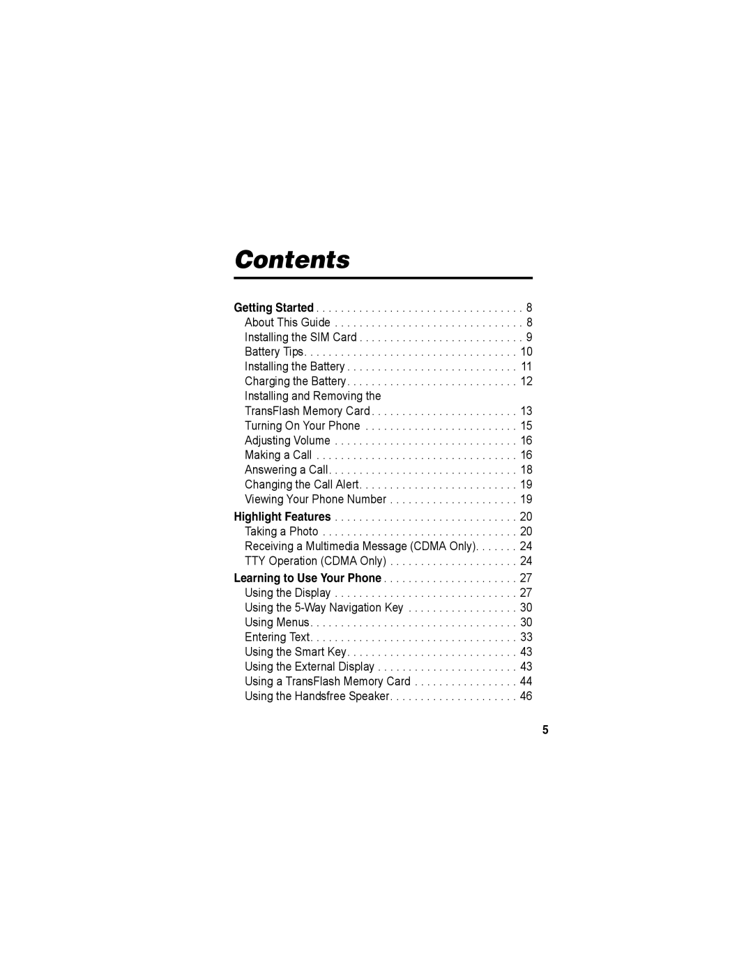 Motorola A840 manual Contents 