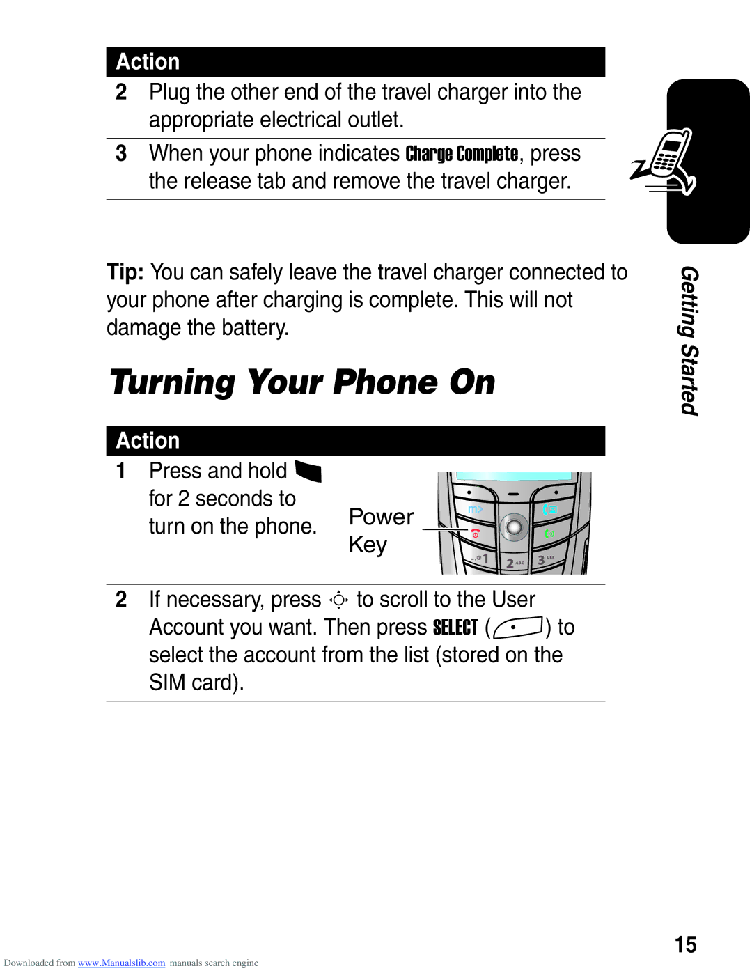 Motorola A845 3G manual Turning Your Phone On 