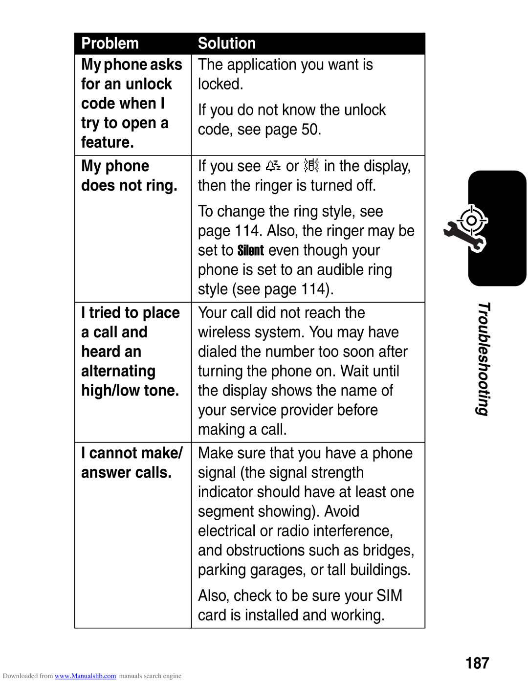 Motorola A845 3G For an unlock, Code when, Try to open a, Feature, My phone, Does not ring, Tried to place, Call, Heard an 