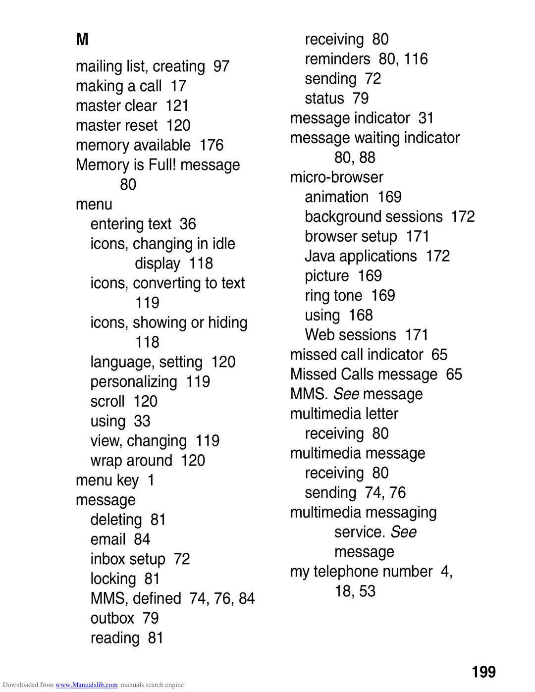 Motorola A845 3G manual My telephone number 4, 18, 199 