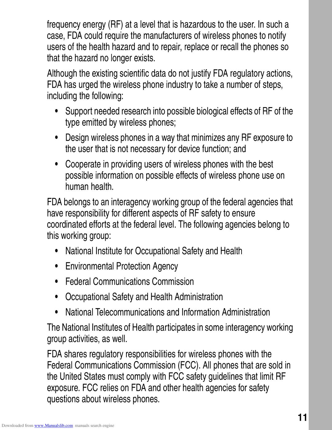 Motorola A845 3G manual National Telecommunications and Information Administration 