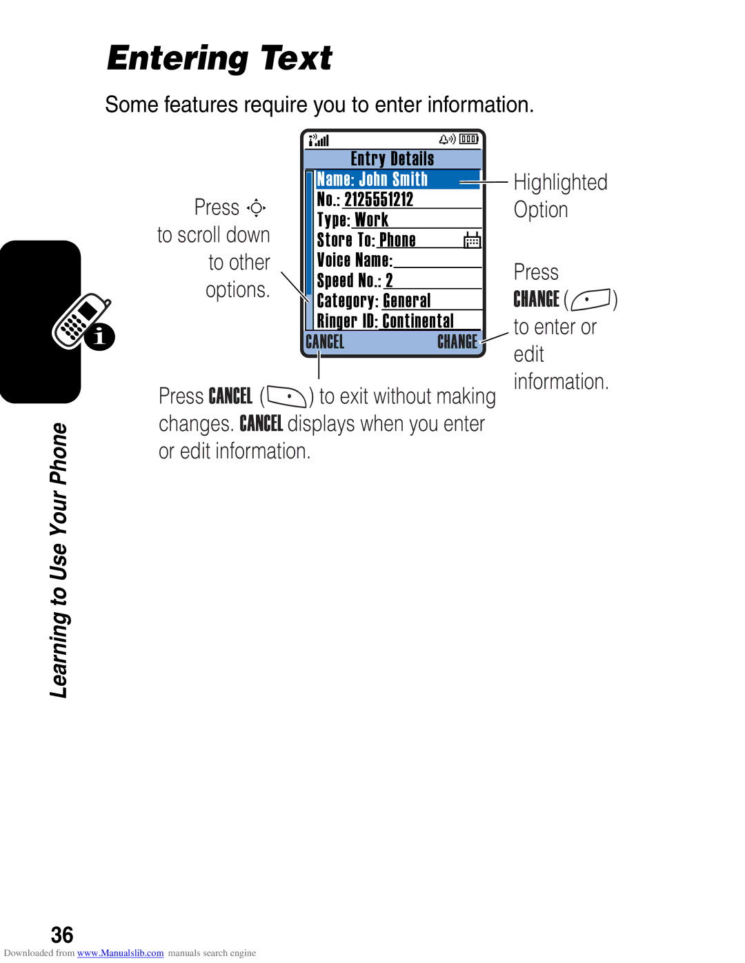 Motorola A845 3G manual Entering Text 