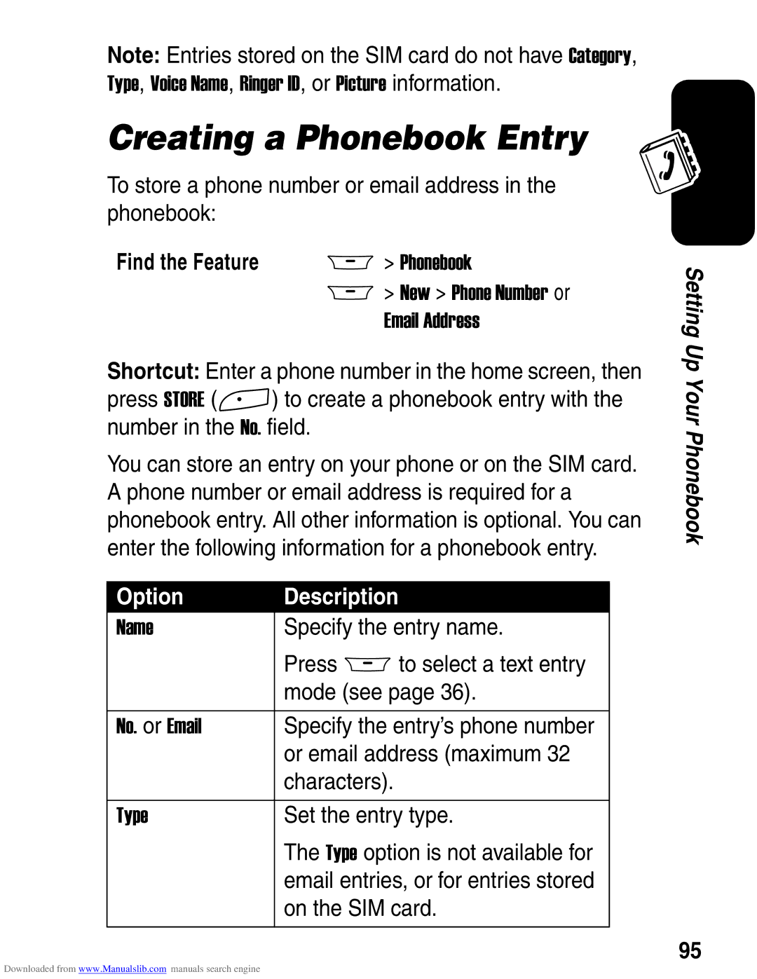 Motorola A845 3G manual Creating a Phonebook Entry, Find the Feature M Phonebook 