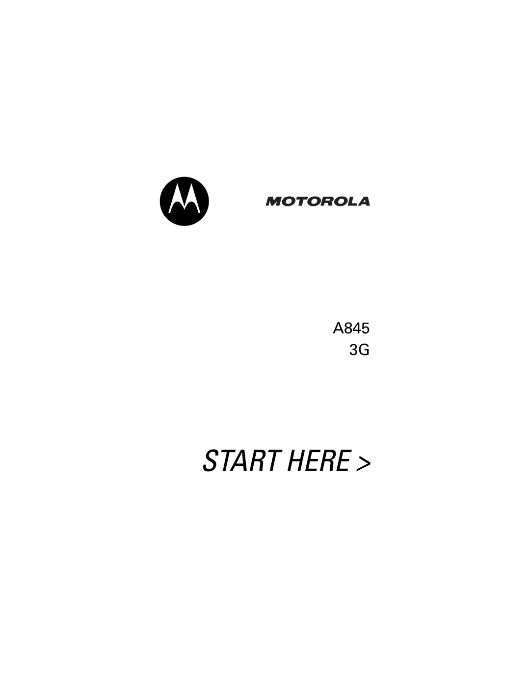 Motorola A845 manual Start Here 