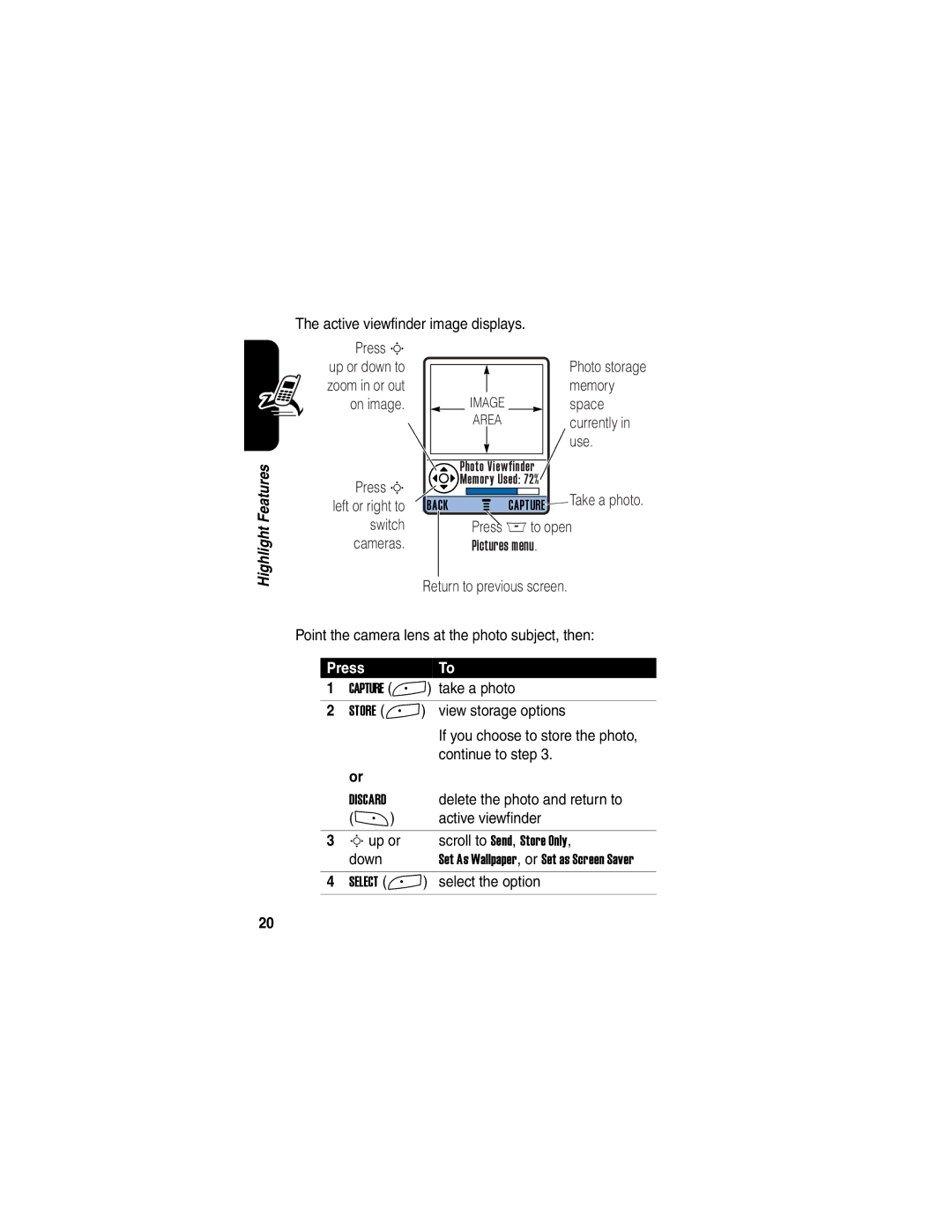 Motorola A845 manual PressTo 