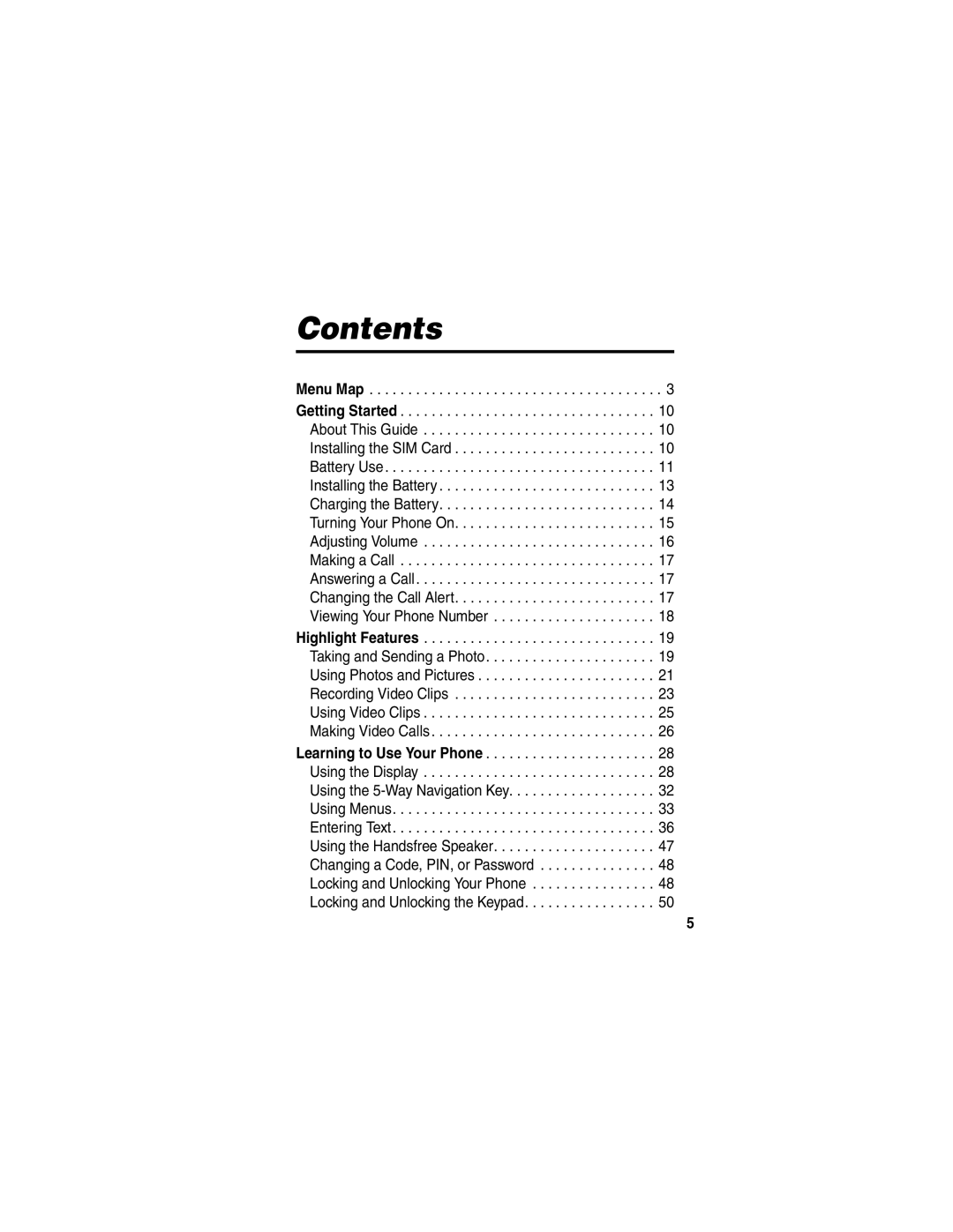 Motorola A845 manual Contents 