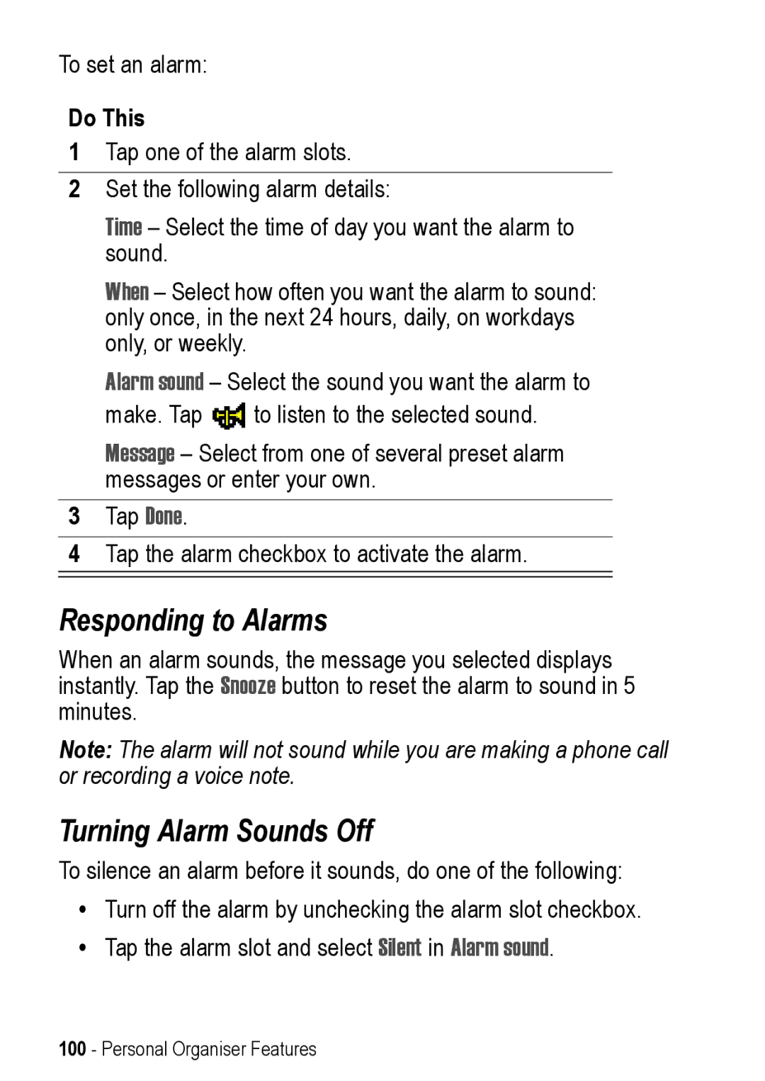 Motorola A925 manual Responding to Alarms, Turning Alarm Sounds Off 