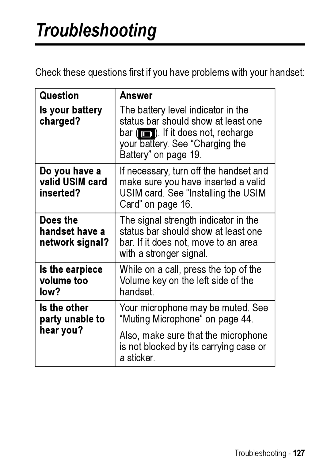 Motorola A925 manual Troubleshooting 