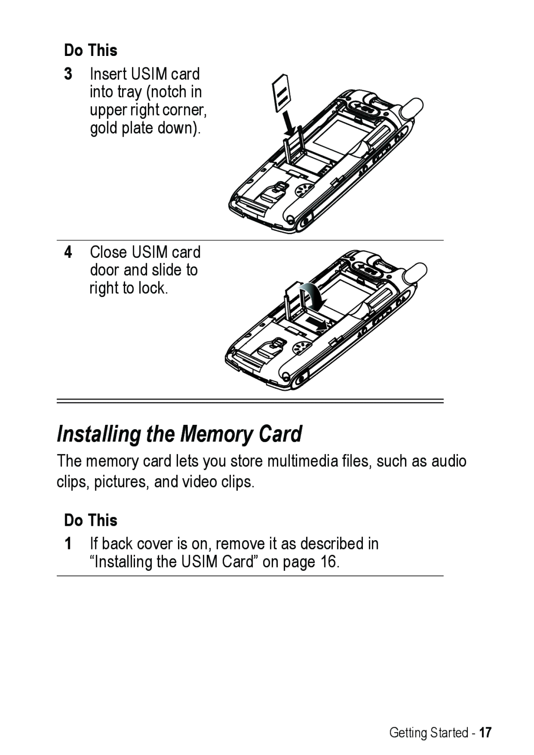 Motorola A925 manual Installing the Memory Card 