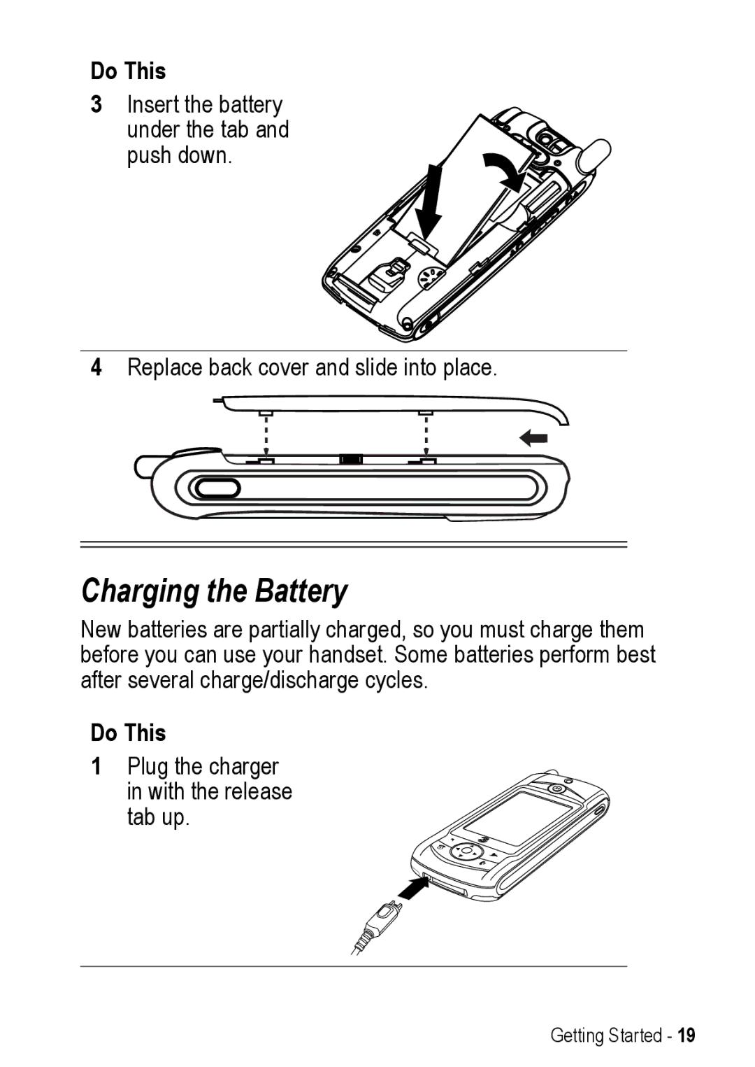 Motorola A925 manual Charging the Battery 