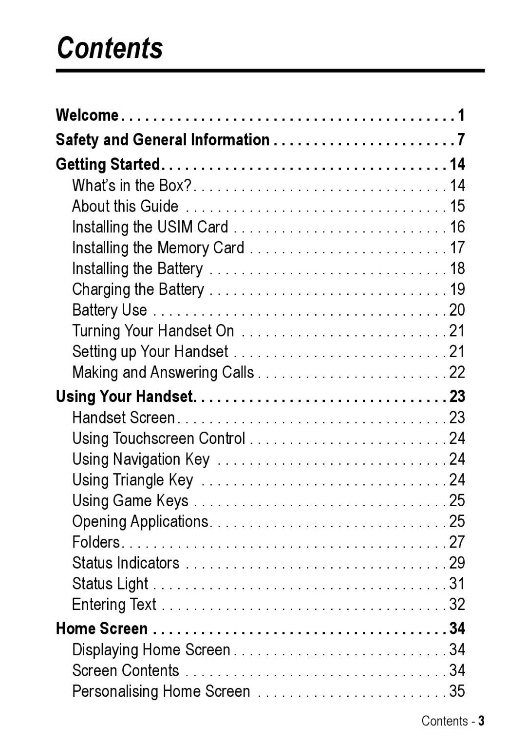 Motorola A925 manual Contents 