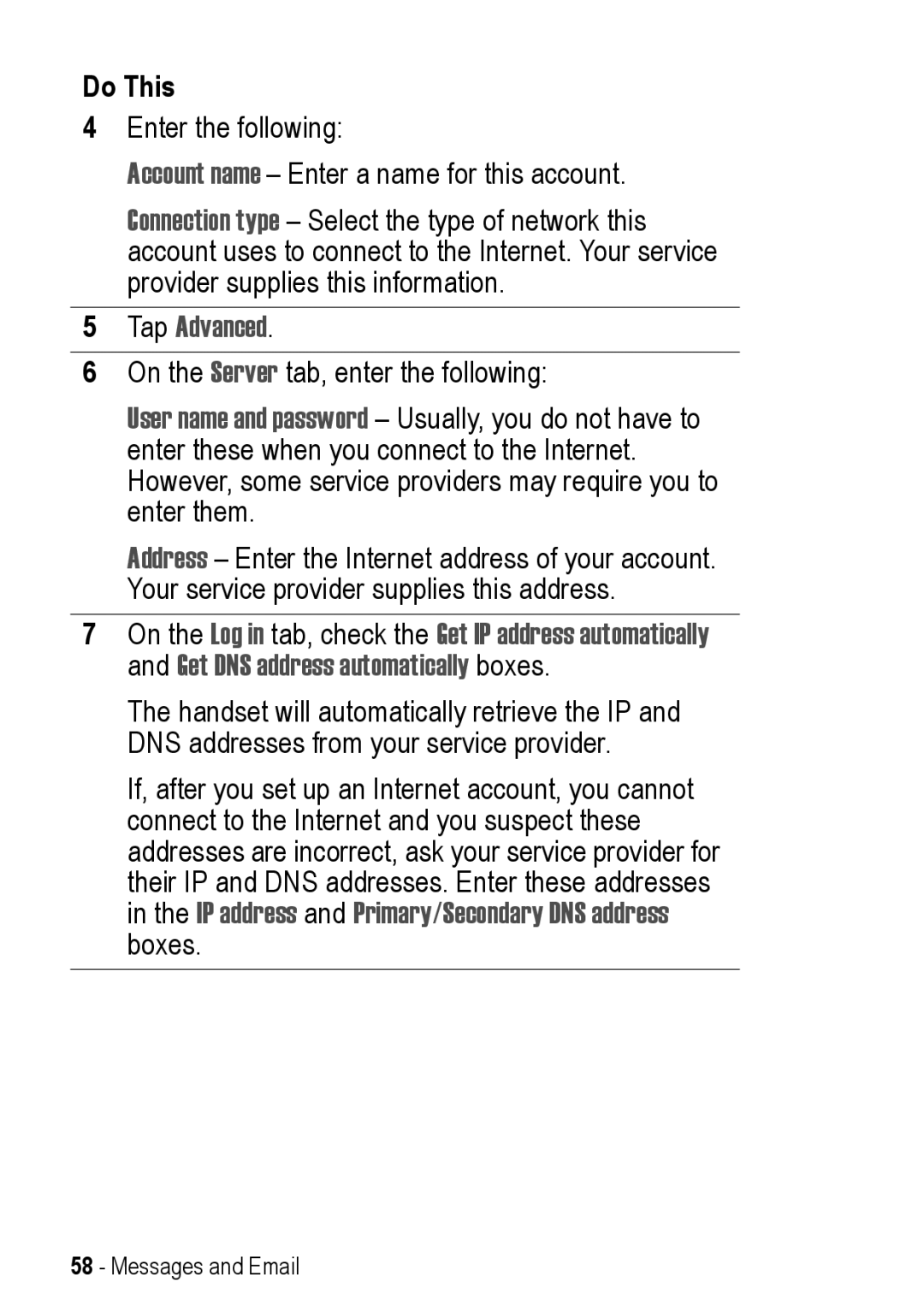 Motorola A925 manual Tap Advanced 