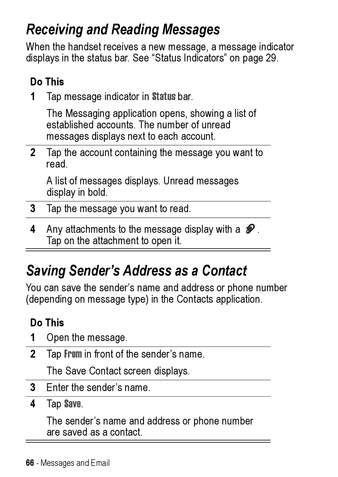 Motorola A925 manual Receiving and Reading Messages, Saving Sender’s Address as a Contact 