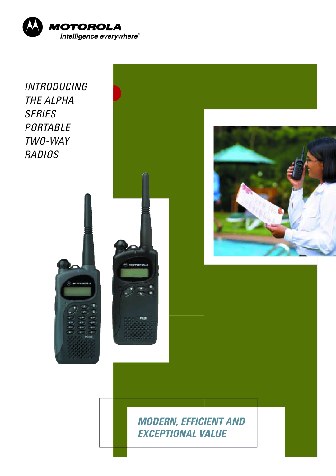 Motorola ALPHA SERIES manual Introducing the Alpha Series Portable TWO-WAY Radios 