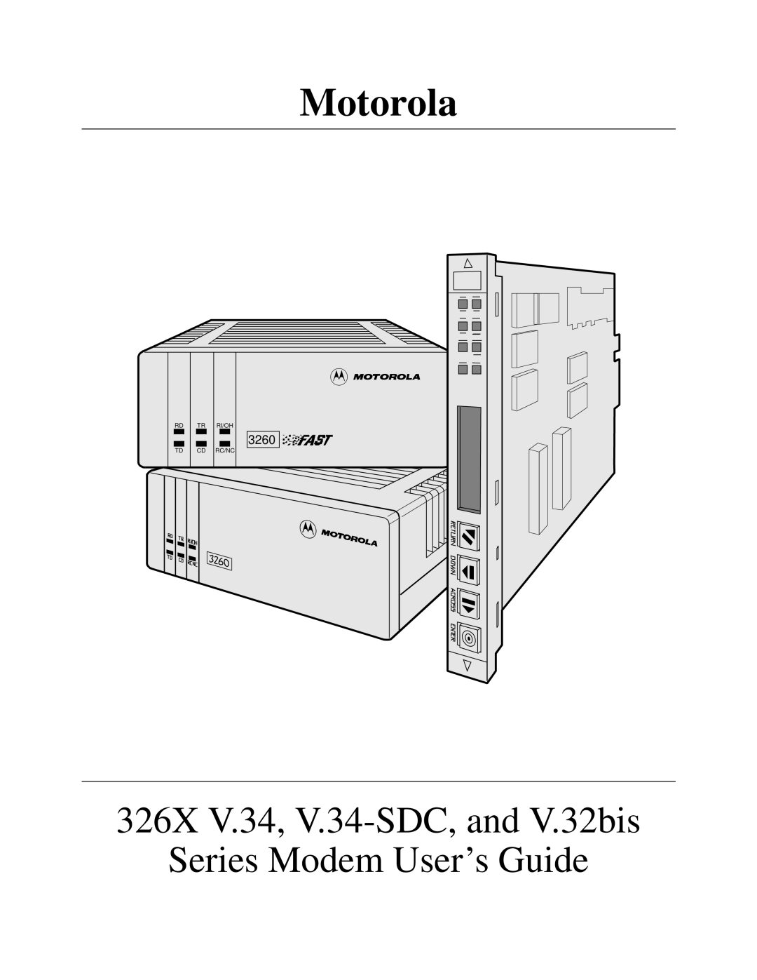 Motorola V.34-SDC, and V.32bis, 326X V.34 manual Motorola 