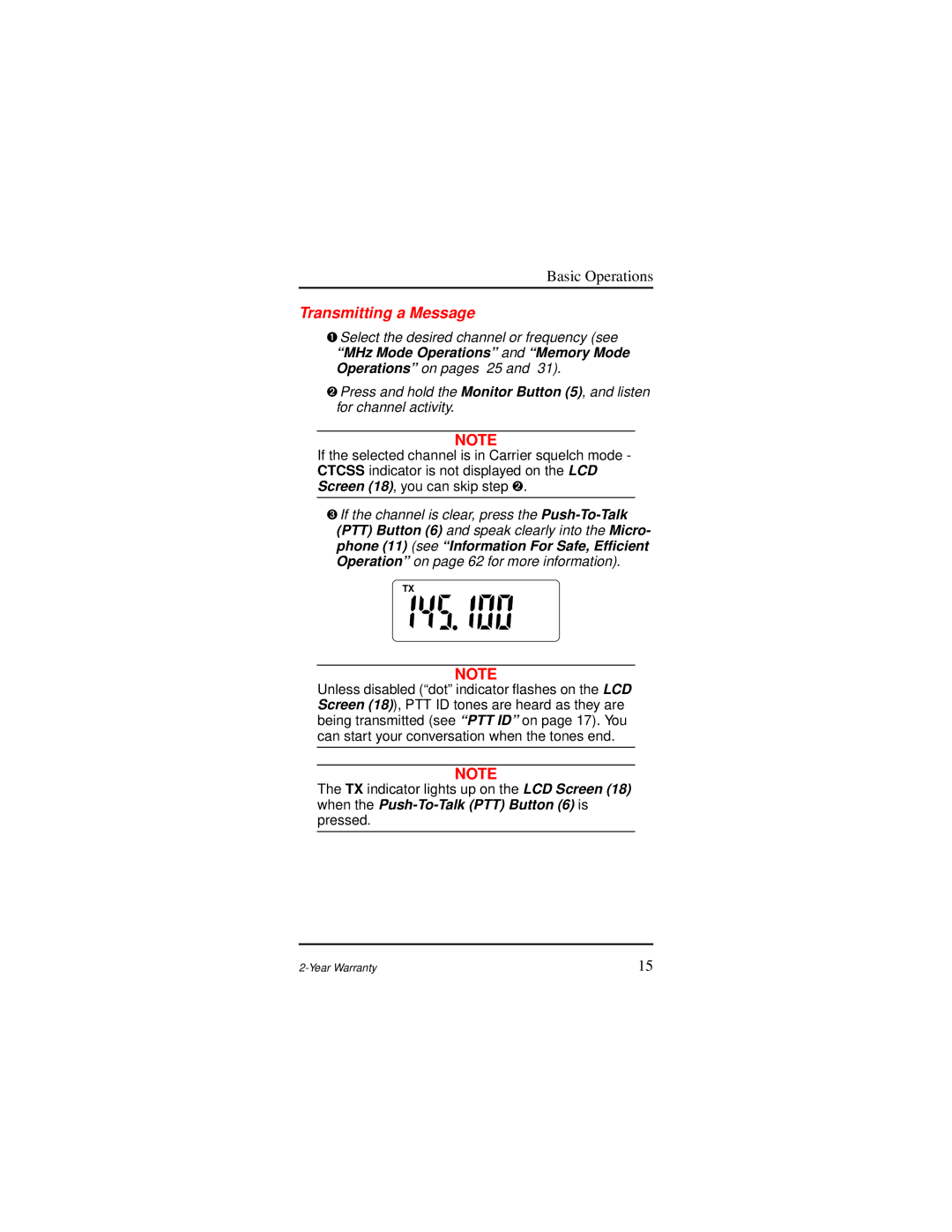 Motorola AP 73 user manual Transmitting a Message 