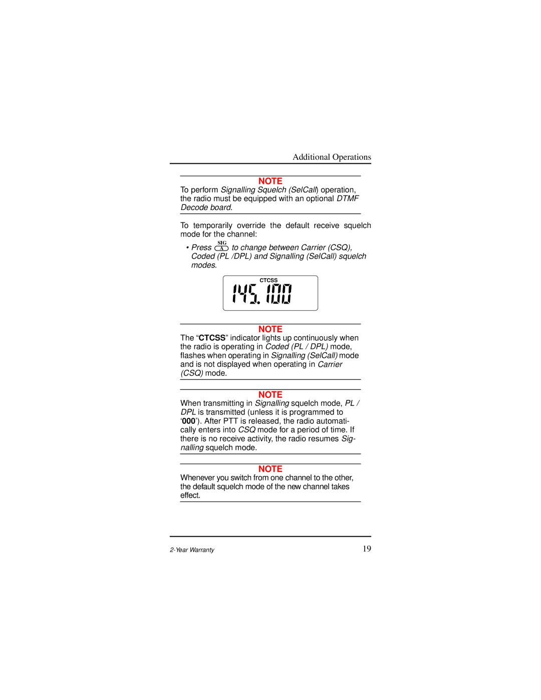 Motorola AP 73 user manual Ctcss 