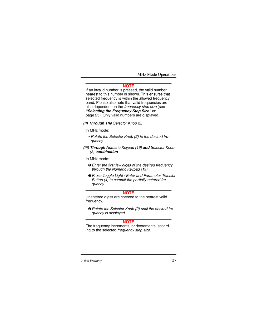 Motorola AP 73 user manual Ii Through The Selector Knob, Combination 