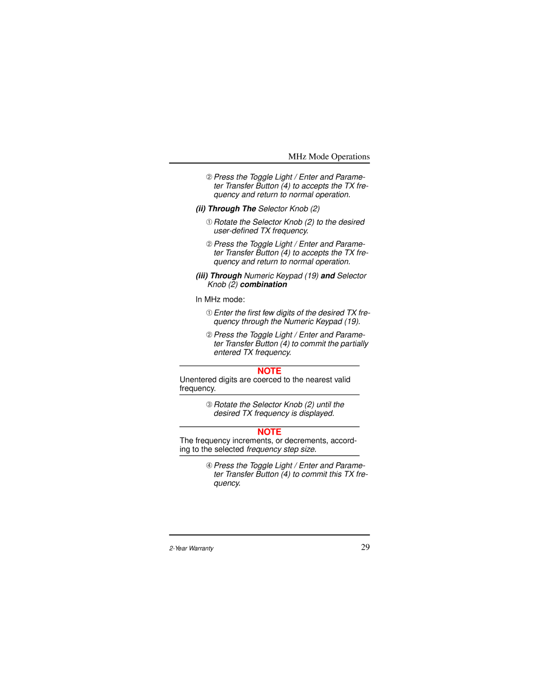 Motorola AP 73 user manual MHz Mode Operations 