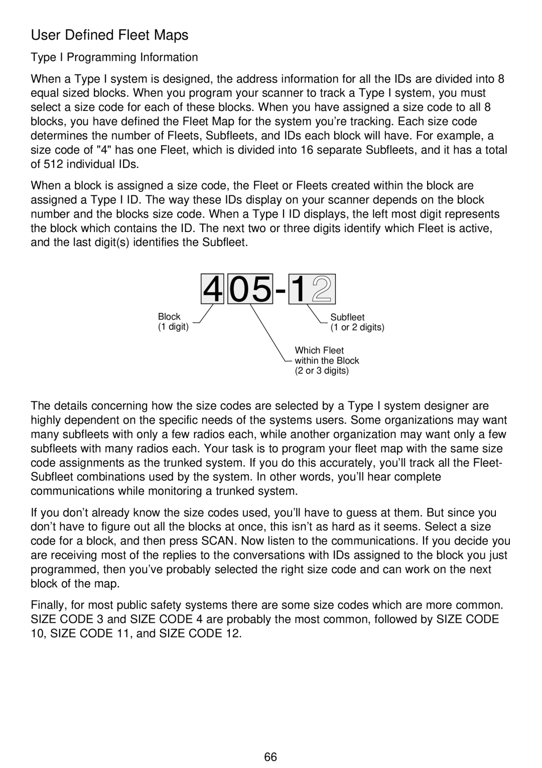 Motorola APCO25, BC796D manual User Defined Fleet Maps, Type I Programming Information 