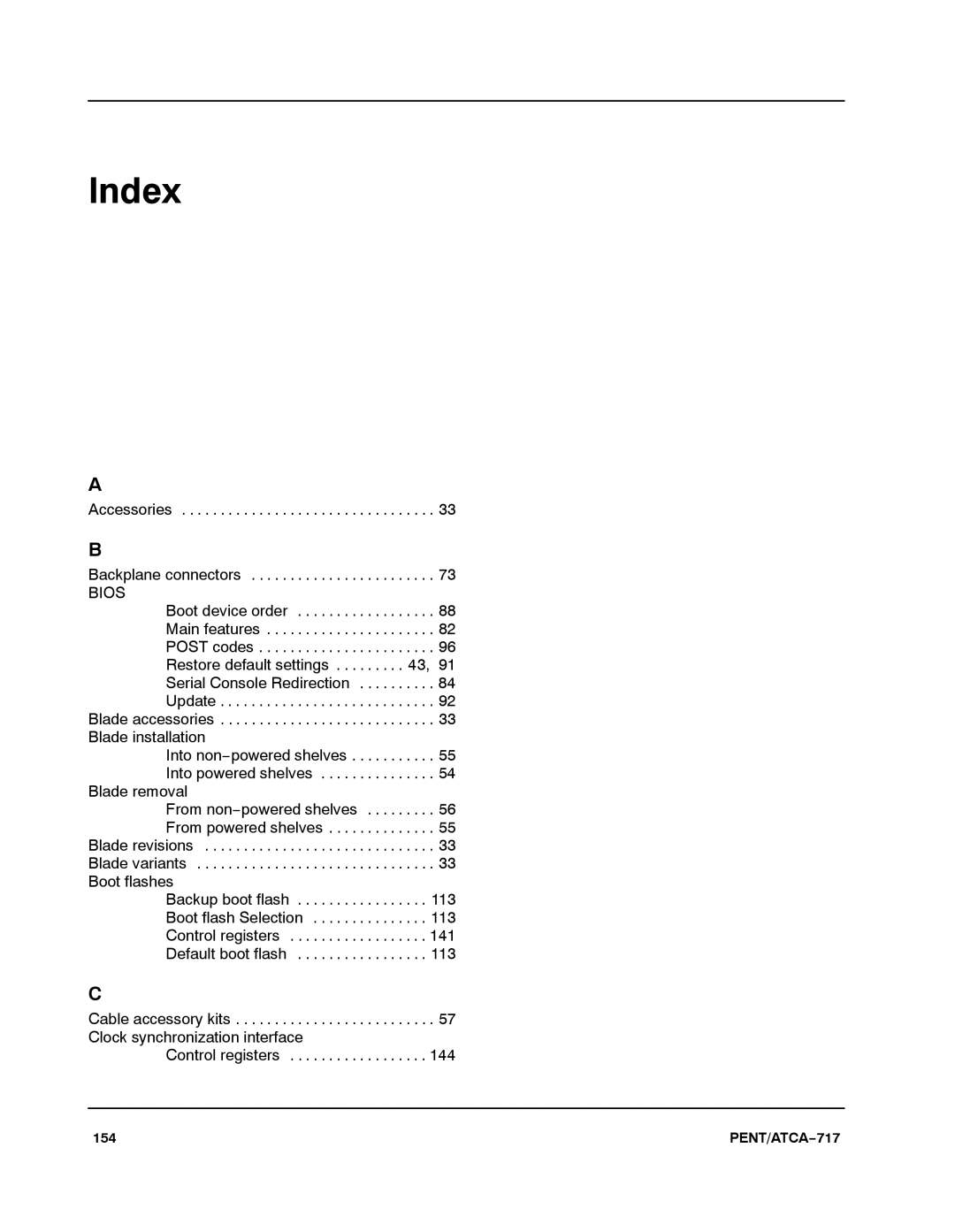 Motorola ATCA-717 manual Index 