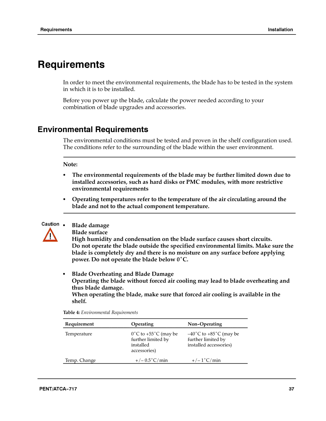 Motorola ATCA-717 manual Environmental Requirements 