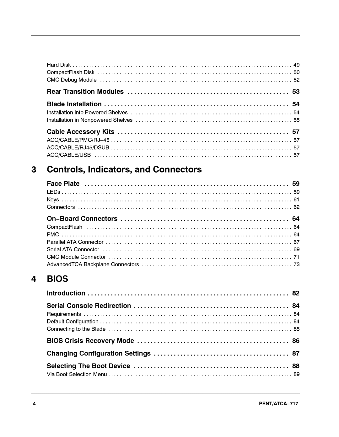 Motorola ATCA-717 manual Bios 