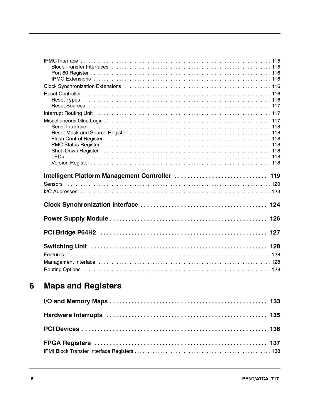 Motorola ATCA-717 manual Maps and Registers 