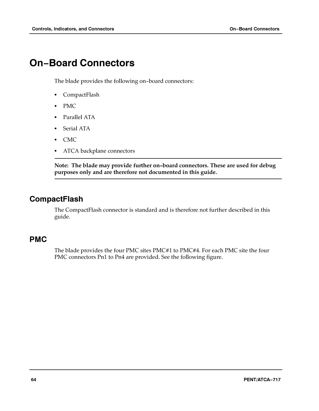 Motorola ATCA-717 manual On−Board Connectors, CompactFlash 