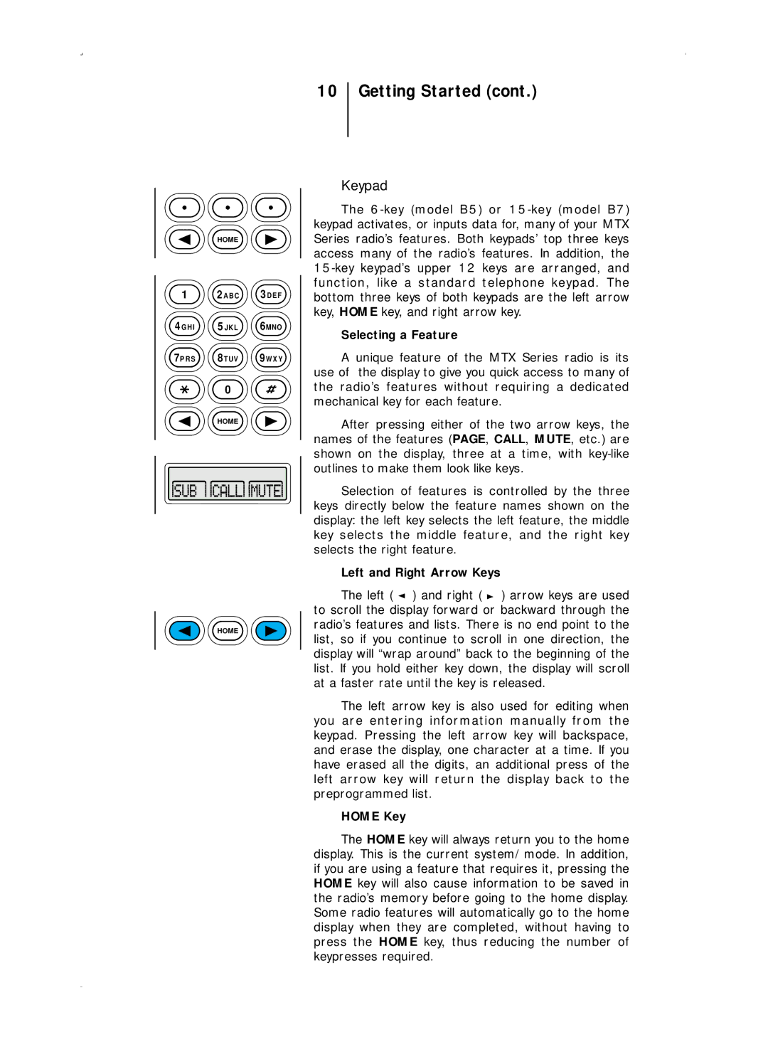 Motorola B5, B7 operating instructions Keypad 