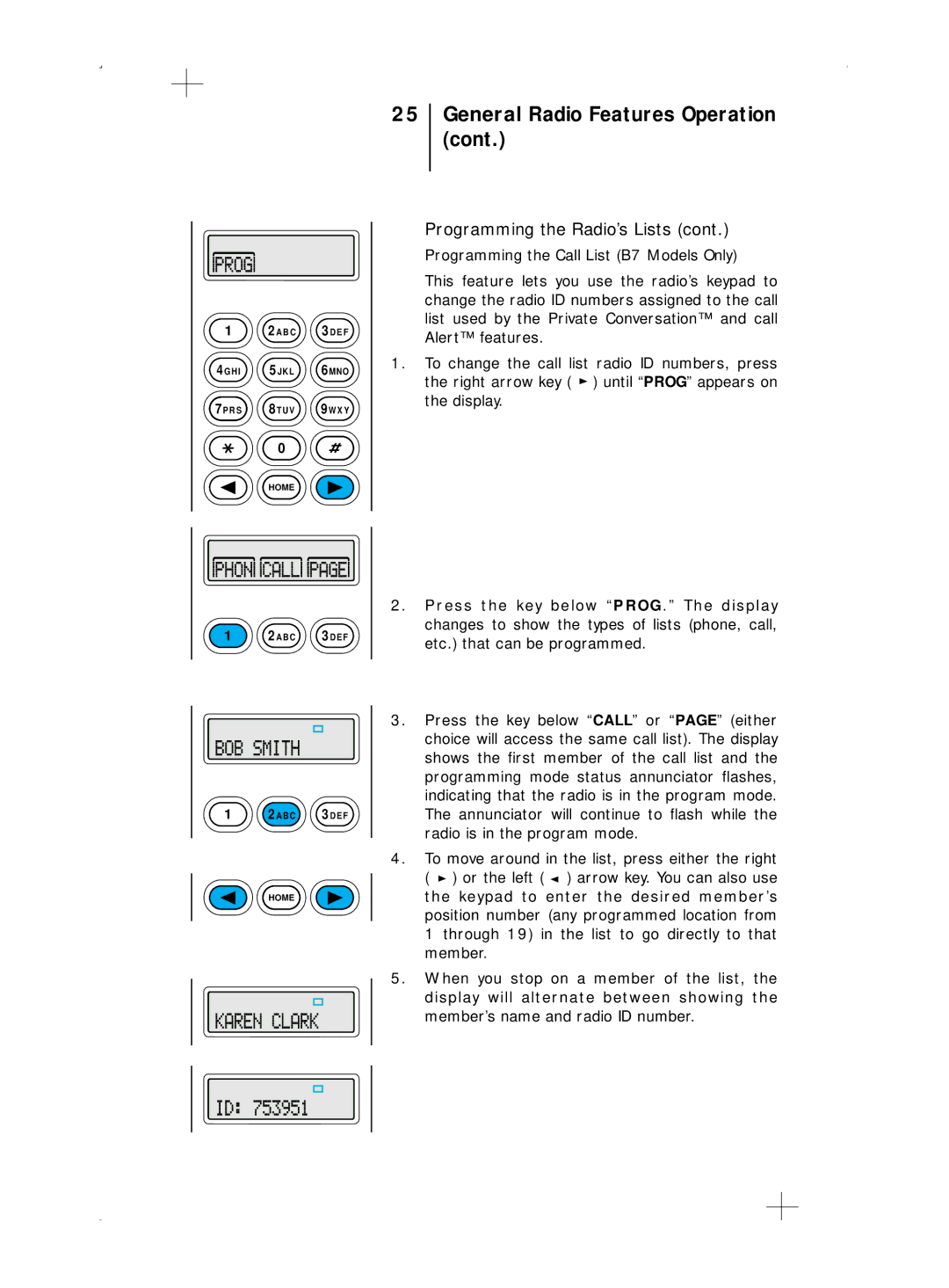 Motorola B7, B5 operating instructions B C 