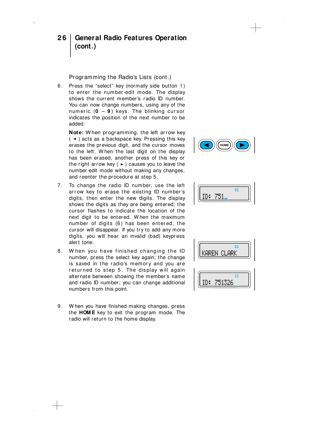 Motorola B5, B7 operating instructions General Radio Features Operation 