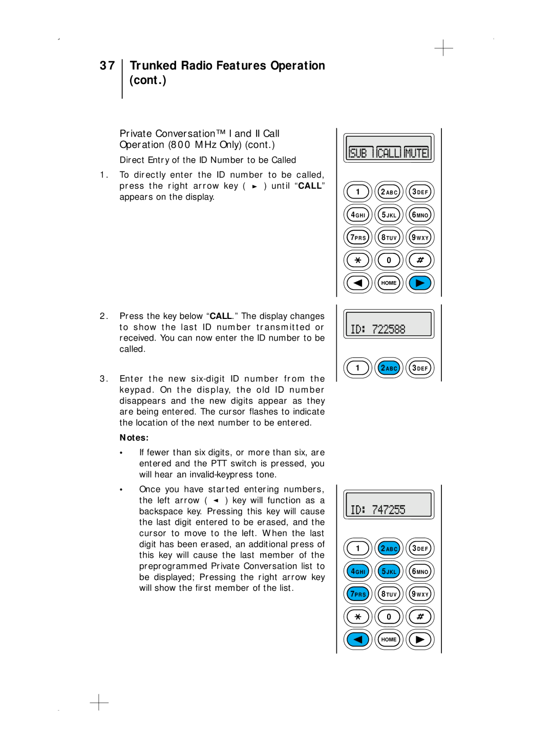 Motorola B7, B5 operating instructions B C E F K L 