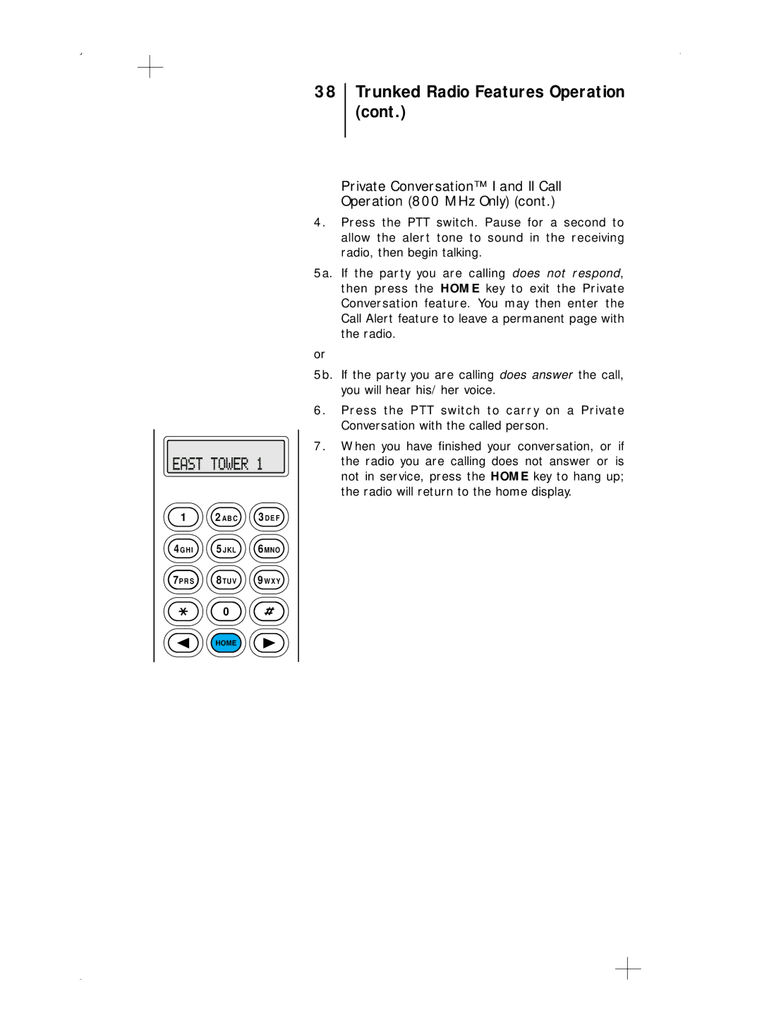 Motorola B5, B7 operating instructions Trunked Radio Features Operation 