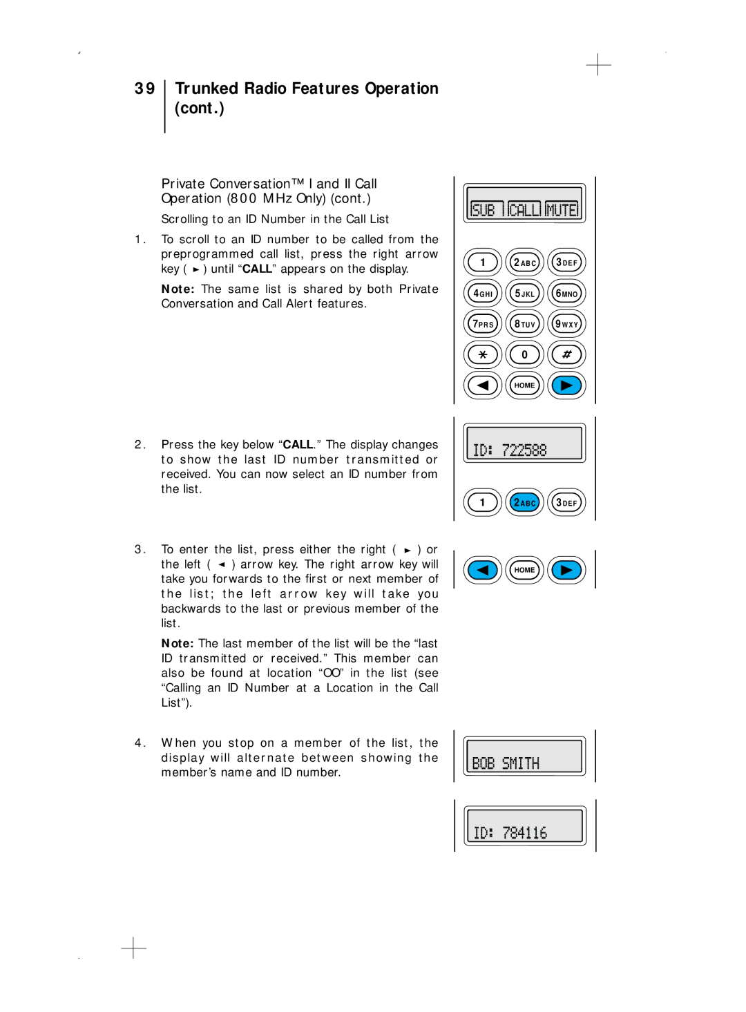 Motorola B7, B5 operating instructions Trunked Radio Features Operation 