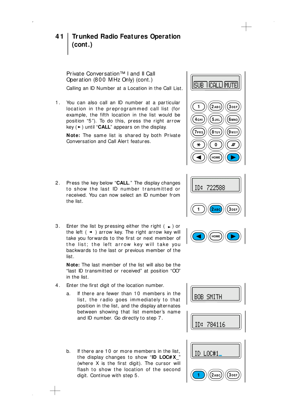 Motorola B7, B5 operating instructions Trunked Radio Features Operation 