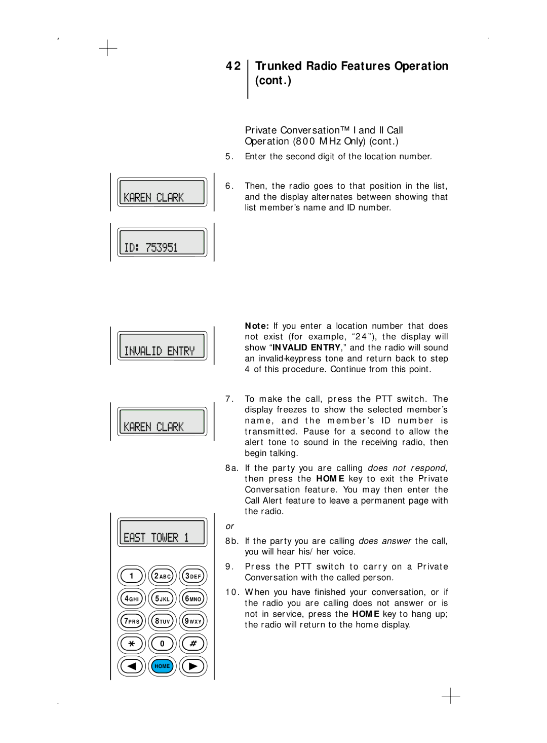 Motorola B5, B7 operating instructions Trunked Radio Features Operation 