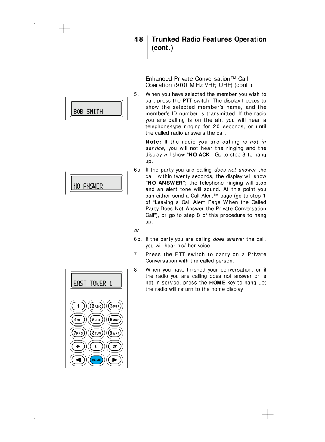 Motorola B5, B7 operating instructions Trunked Radio Features Operation 