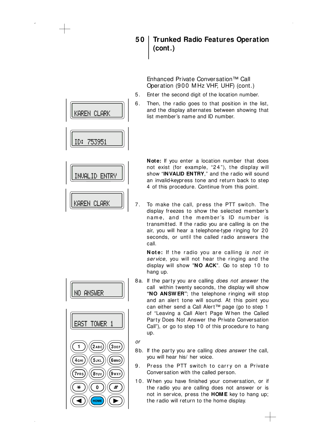 Motorola B5, B7 operating instructions Trunked Radio Features Operation 