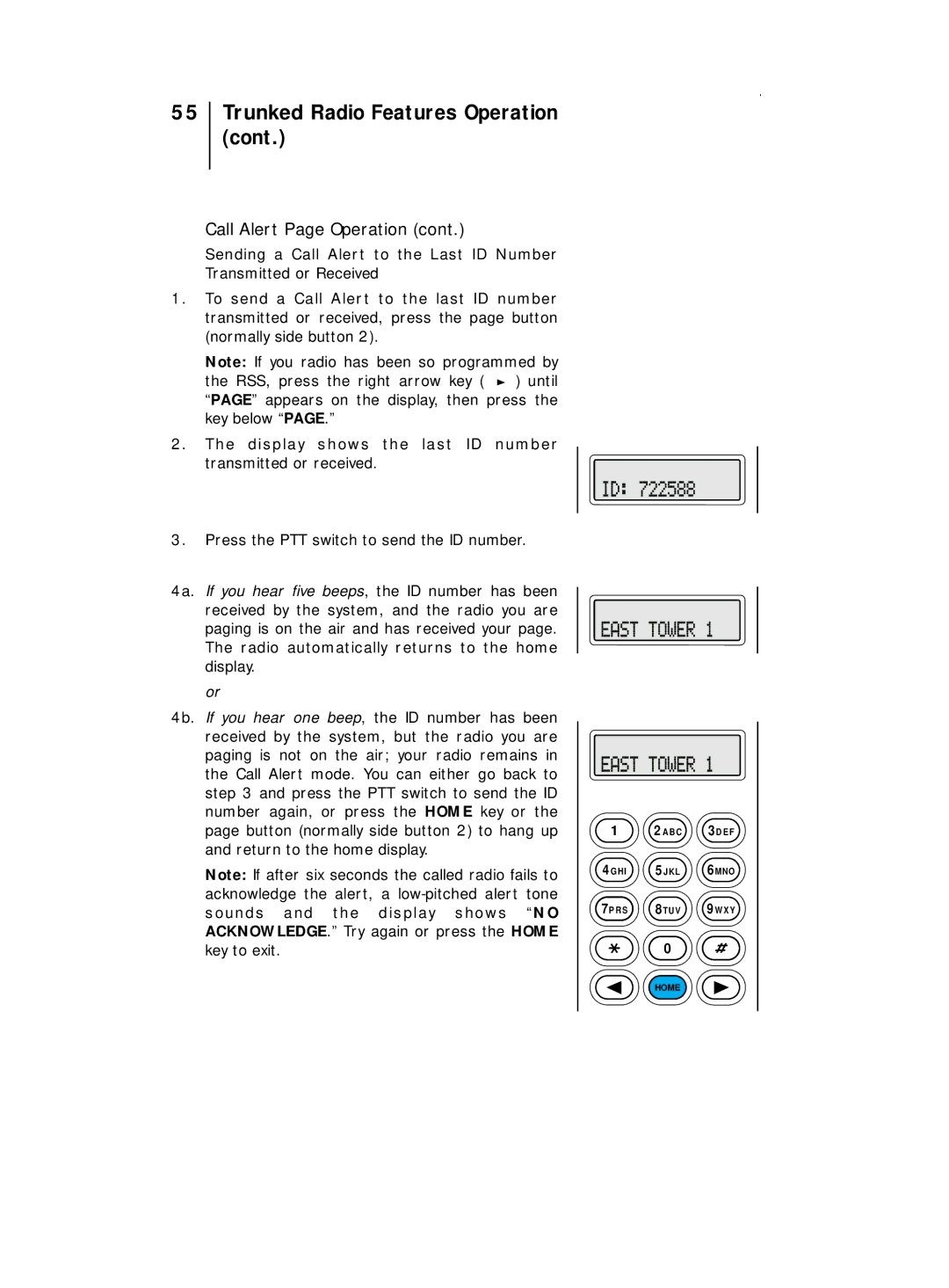 Motorola B7, B5 operating instructions Trunked Radio Features Operation 