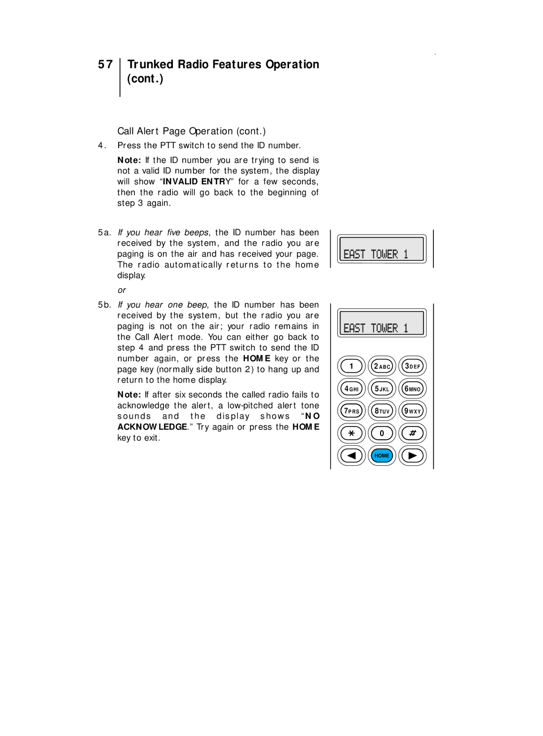 Motorola B7, B5 operating instructions Trunked Radio Features Operation 