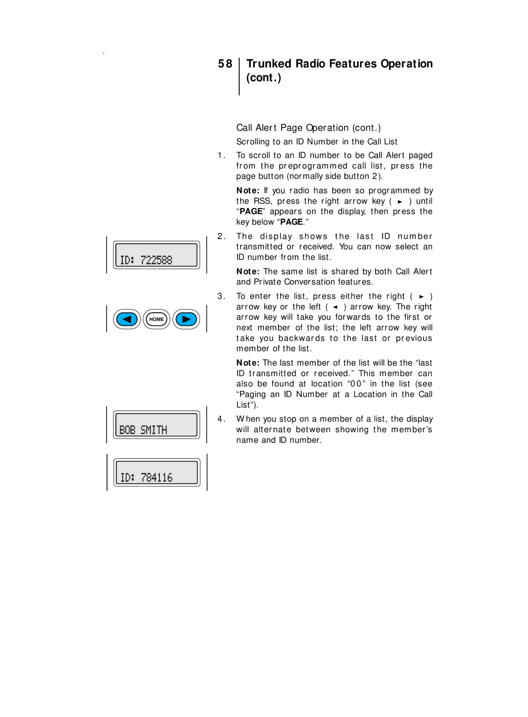 Motorola B5, B7 operating instructions Trunked Radio Features Operation 