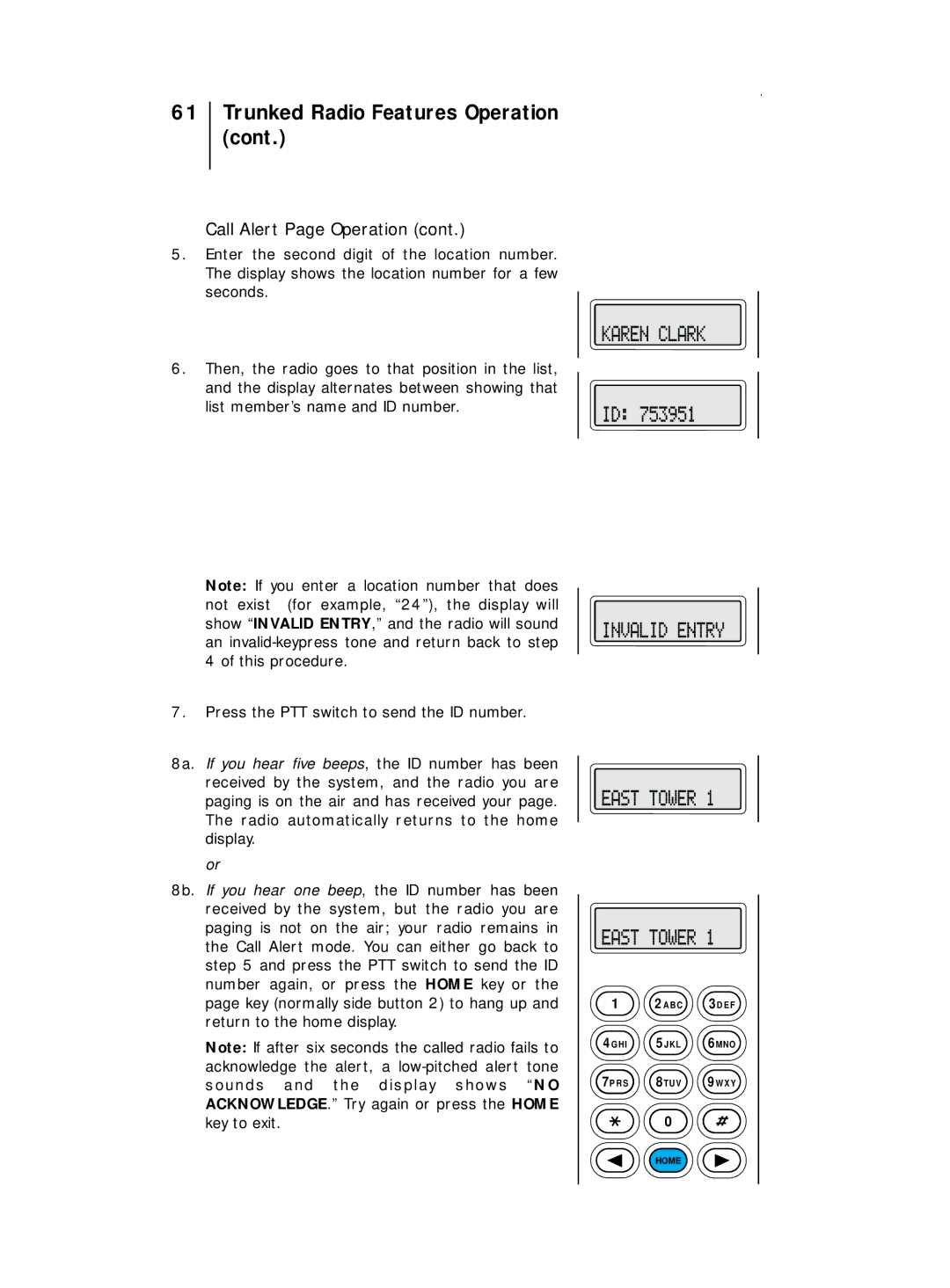 Motorola B7, B5 operating instructions Trunked Radio Features Operation 