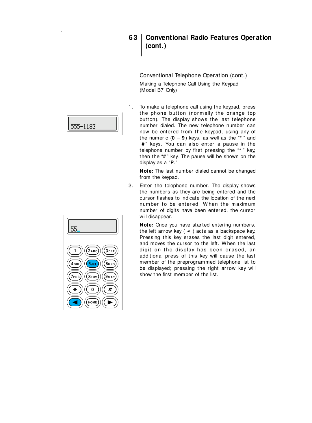 Motorola B7, B5 operating instructions B C 