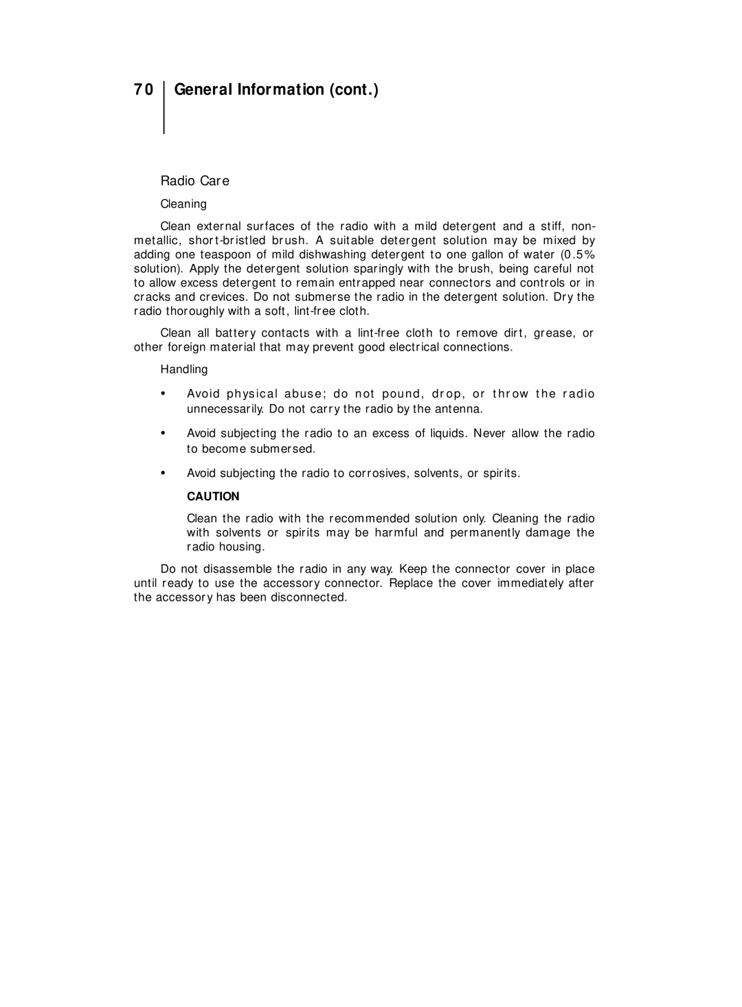 Motorola B5, B7 operating instructions General Information, Radio Care 