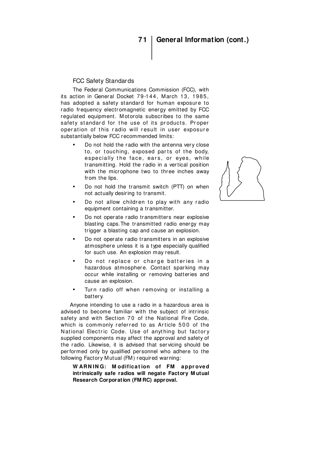 Motorola B7, B5 operating instructions FCC Safety Standards 