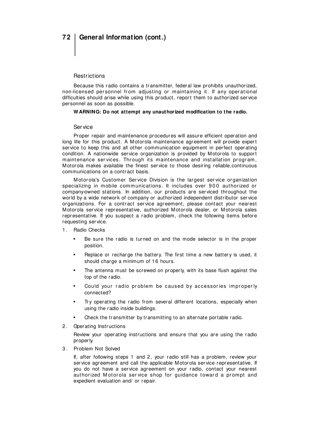 Motorola B5, B7 operating instructions Restrictions, Service 